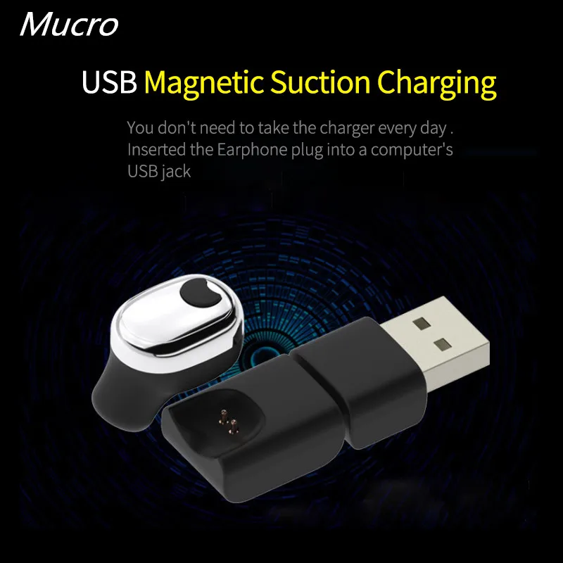 

Mucro Long Standby Hand-Free Wireless Mini Bluetooth Earphone Headset Headphones With Microphone for Mobile Phone