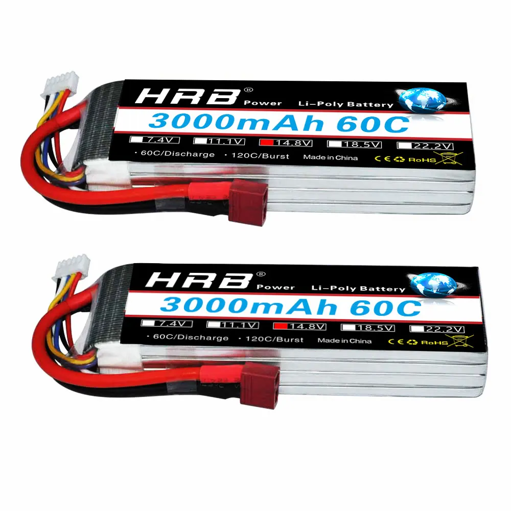 

2pcs HRB Lipo 4S FPV Battery 14.8V 3000mAh 60C-120C RC Drone Truck AKKU T XT60 For Quadcopter Car Helicopter Airplane Li-Polyme