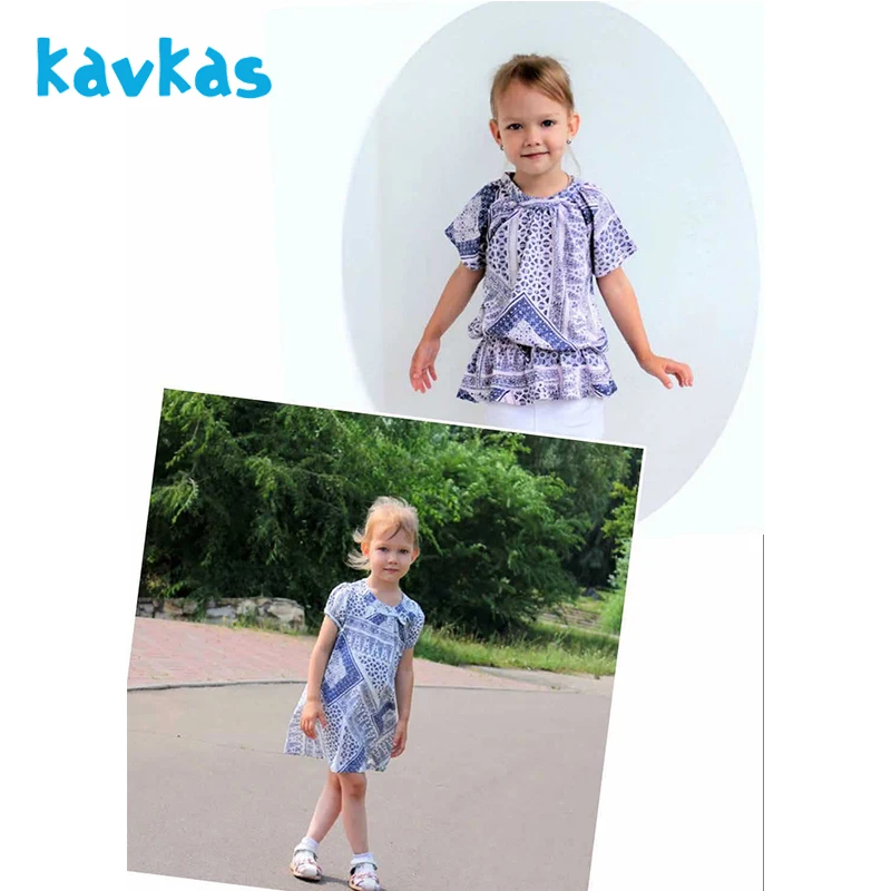 Детская рубашка Kavkas с длинным рукавом и принтом логотипа модный стиль 100% хлопок