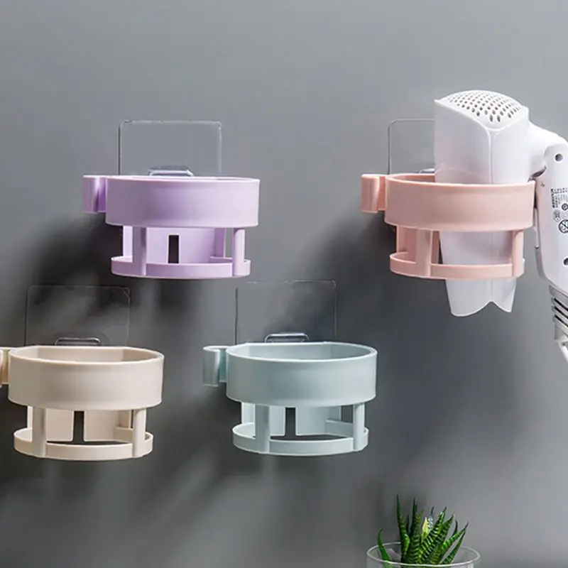 

Multifunction Plastic Hair Dryer Storage Rack Wall-mounted Bathroom Supply Durable Hairdryer Support Shelf Holder Space Saving