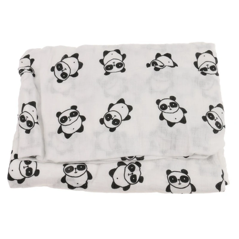 Хлопковое одеяло для сна Lange New born Swaddle 110 см x 110 см-панда