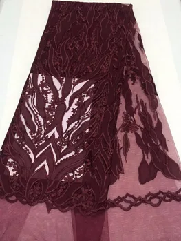 

African Swiss voile laces African Lace Fabric Wine Red French Fabric 2018 High Quality 3 D African Tulle Lace Fabric wedding
