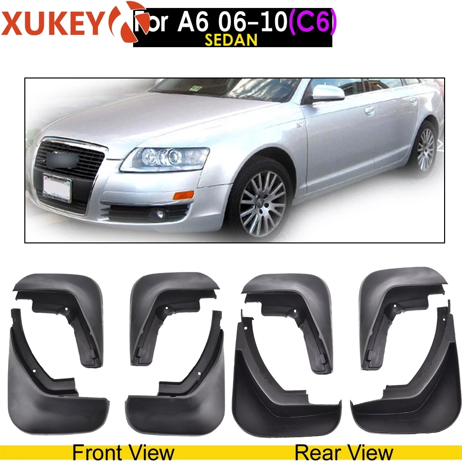 Оригинальные Автомобильные Брызговики XUKEY для Audi A3 A4 A6(8E 8P B6 B7 C6) Брызговики крыло брызговиков автомобильные аксессуары - Цвет: For A6 (C6)  06-10