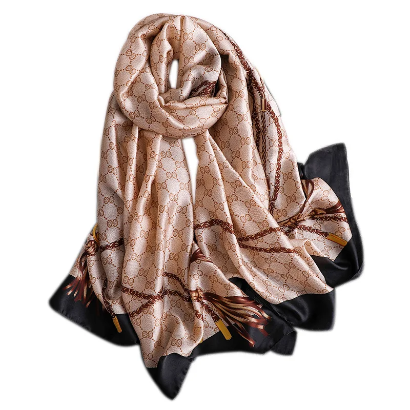 Лето Осень шарфы женские шали элегантные обёрточная бумага мягкий шелковый шарф женский солнцезащитный бандана шифон принты