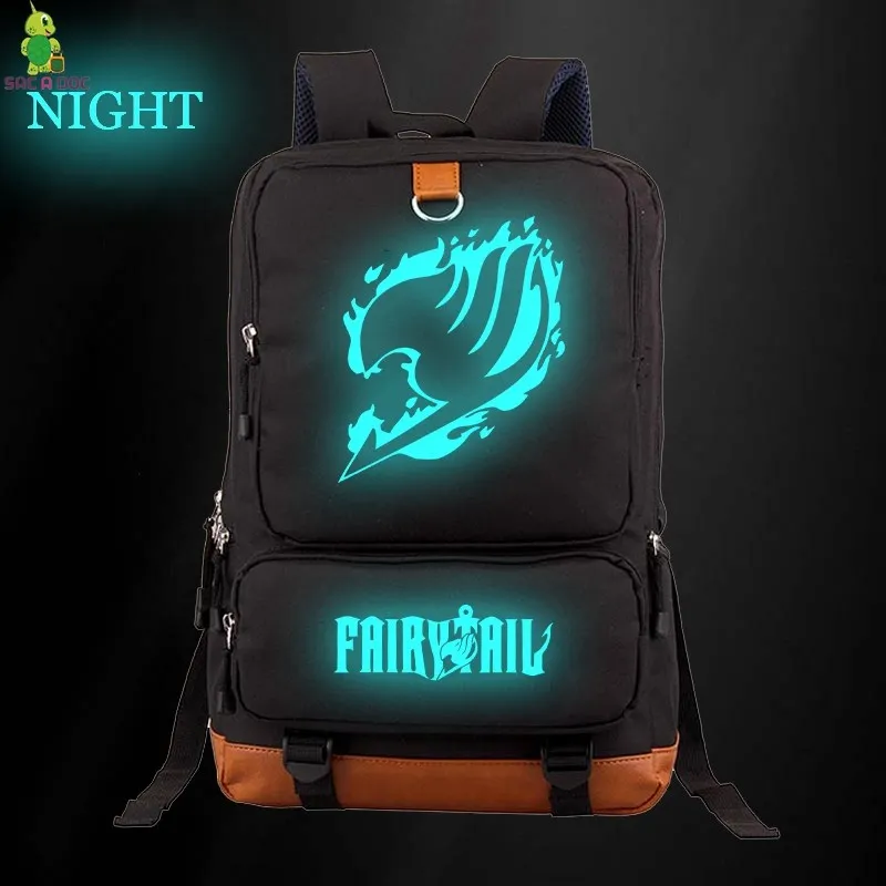 

Fairy Tail Natsu Luminous Backpack School Bags for Teenagers Boys Girls Large Capacity Laptop Backpack Casual Travel Rucksack