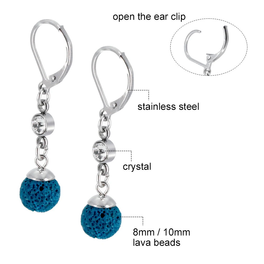ZP-EL021 crystal lava beads drop earrings (3)