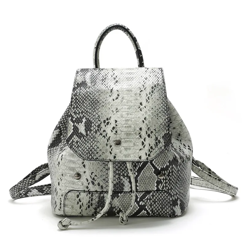 

Snake Skin Pu Leather Female Backpack New Women Bag Feminina Mochila Escola Schoolbag Superior Teenager Girl Travel School Bag