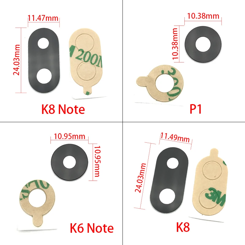 

For Lenovo K8 Note / K6 Note / P1 / K8 Repairs Back Rear Camera Glass Len Cover With Glue Adhesive
