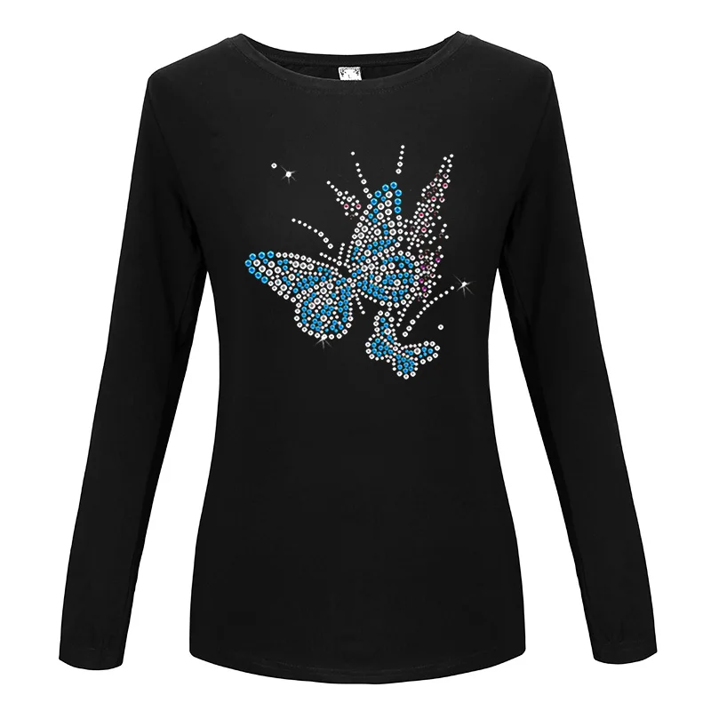 Топы футболка Для женщин Camisetas Mujer Otono 2018 Diamond Футболка печати шею Повседневное Топ