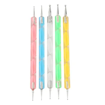 

5Pcs/Set High Quality Two-Way Dotting Pen Marbleizing Painting Tool Nail Art Dot Set Drop Shipping Wholesale Beauty New