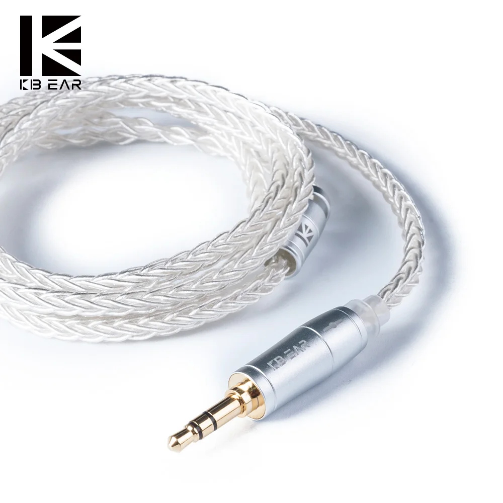 

AK KBEAR 8 Core Upgraded Silver Plated Cable 3.5/2.5/4.4mm Earphone Cable With MMCX/2Pin For AS16 as12 ZSN PRO TRN X6 V90 ZSX F1