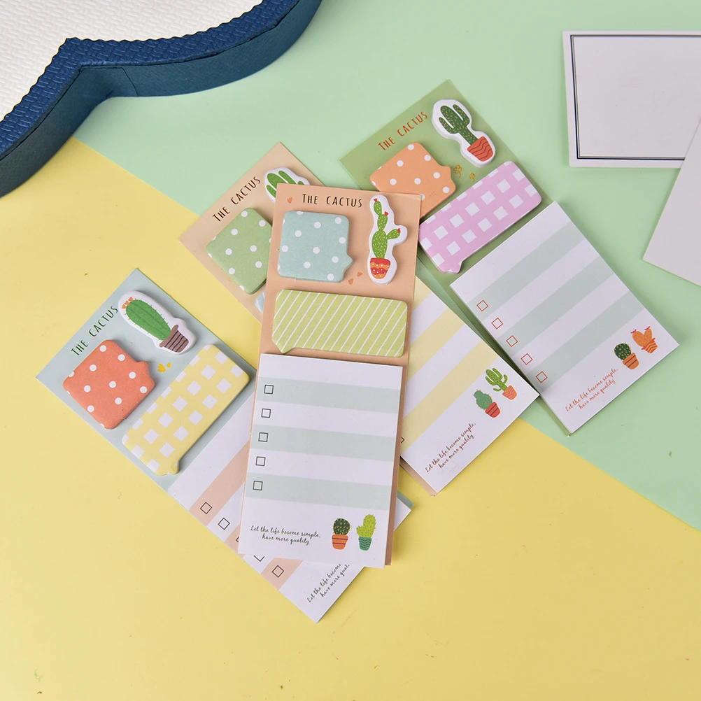 1 шт. лист плана кактуса Блокнот N Times Sticky Notes Закладка этикетка случайный цвет
