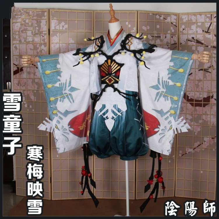 Onmyoji Snow Doji костюм для косплея комплект кимоно|Костюмы аниме| |