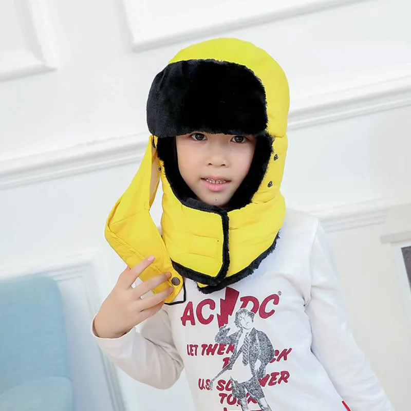 Leifeng/семейная шапка-бомбер унисекс с нагрудником и маской; зимняя шапка с ушками для мальчиков и девочек; Лыжная Шапка в русском стиле