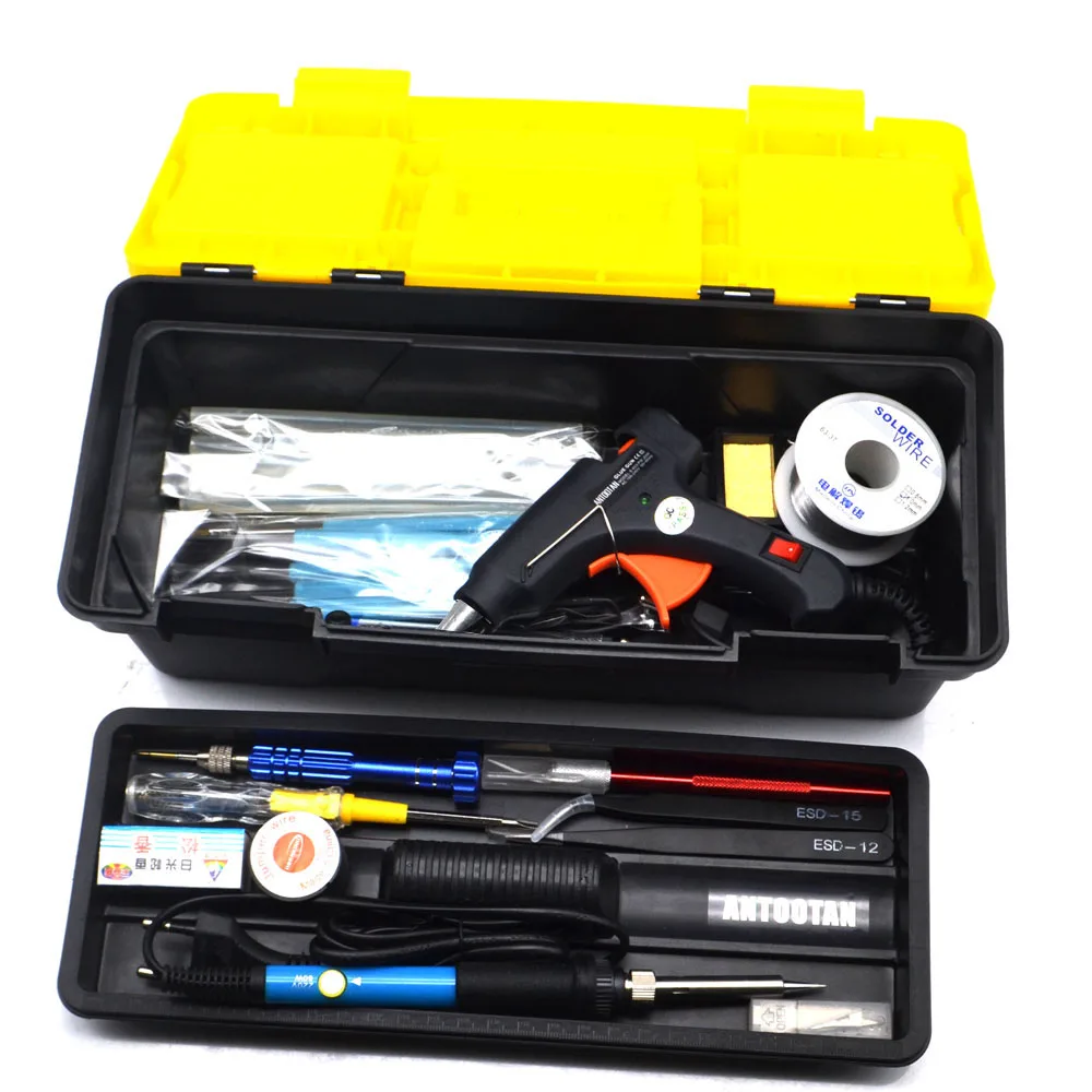 EU 220v 60w DIY Adjustable Temperature Soldering Iron Welding Kit Carving Knife Screwdriver Glue Gun Repair EU 220v 60w DIY Adjustable Temperature Soldering Iron Welding Kit Carving Knife Screwdriver Glue Gun Repair