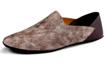 

genuine Leather Men Summer Loafers Breathable Ballet Dance Flats Male Casual Lightweight Driving Shoes Comfortable Footwear D310