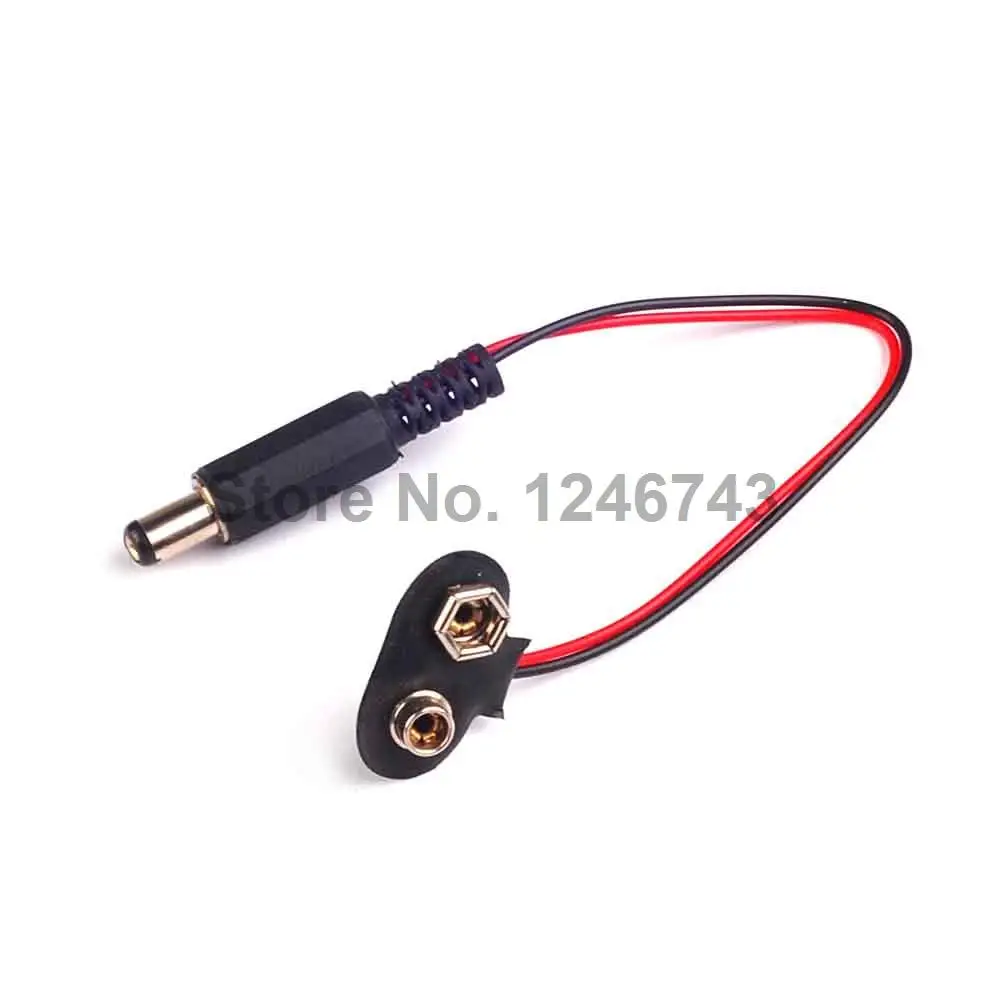 

10PCS 9V Battery Connector 9V Battery Clip with DC head 5.5*2.1 MM for arduino