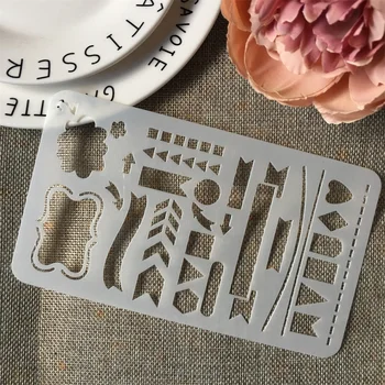 

New A6 Geometry Flag 02 DIY Craft Layering Stencils Wall Painting Scrapbooking Stamping Embossing Album Paper Card Template