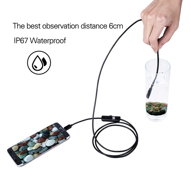 1M 5.5m/7mm Lens USB Endoscope Camera Waterproof Flexible Wire Snake Tube Inspection Borescope For OTG Compatible Android Phones 4