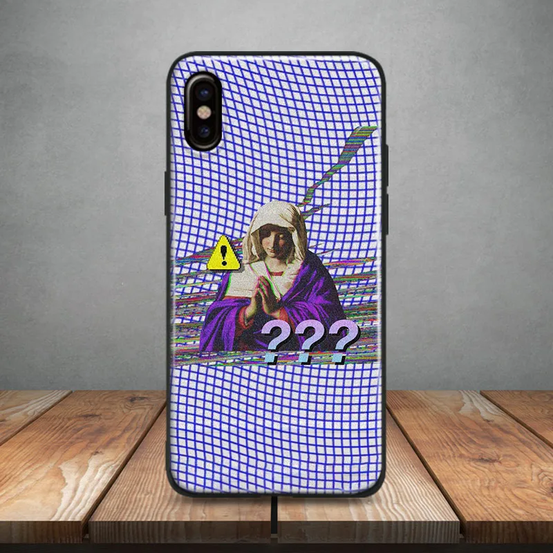 

Psychedelic aesthetic Virgin Mary Soft Silicone Phone Case Cover For Apple iPhone 5 5s Se 6 6s 7 8 Plus X XR XS MAX