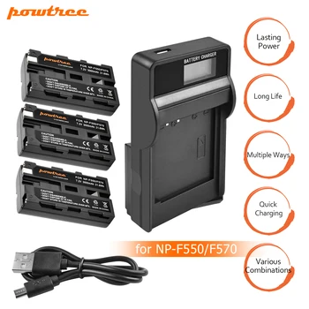 

3Packs NP-F750 Li-ion Battery 7.2V 3000mAh Battery+1Port Battery chager with LED for Sony NP-F550 NP-F770 NP-F750 F960 F970 L10