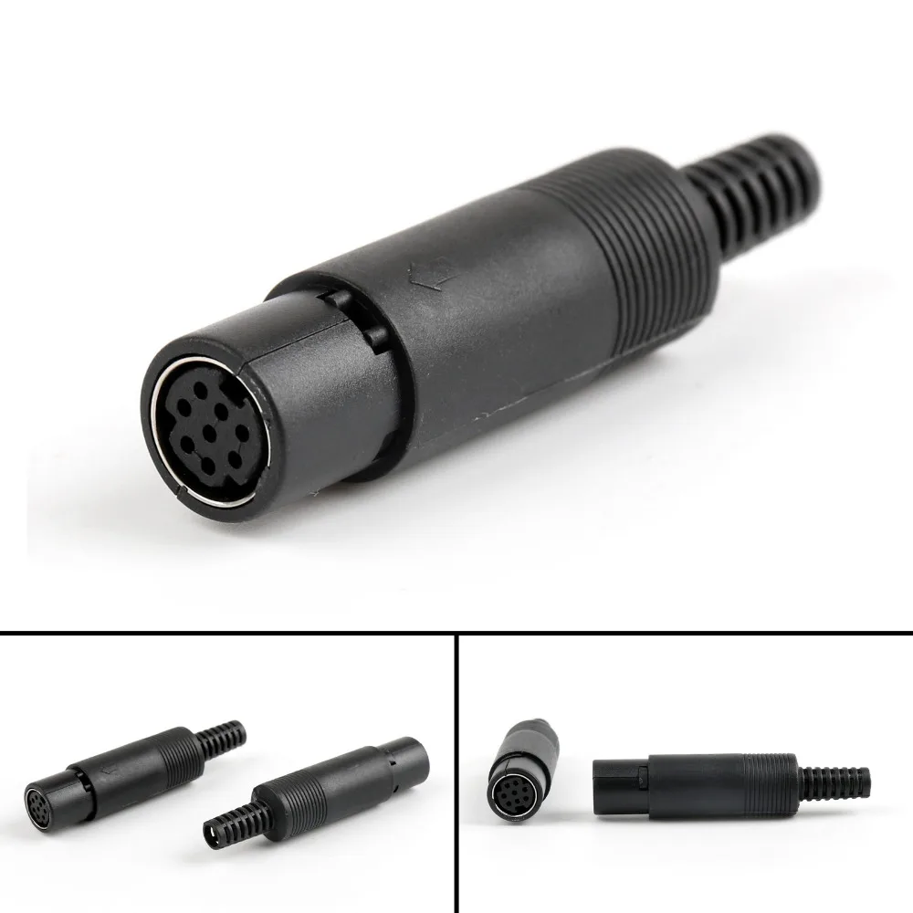 

Areyourshop 8Pin Adapter Mini-DIN Female Plug Jack Socket Connector Plastic Handle Adapter For Audio High Quality Pin