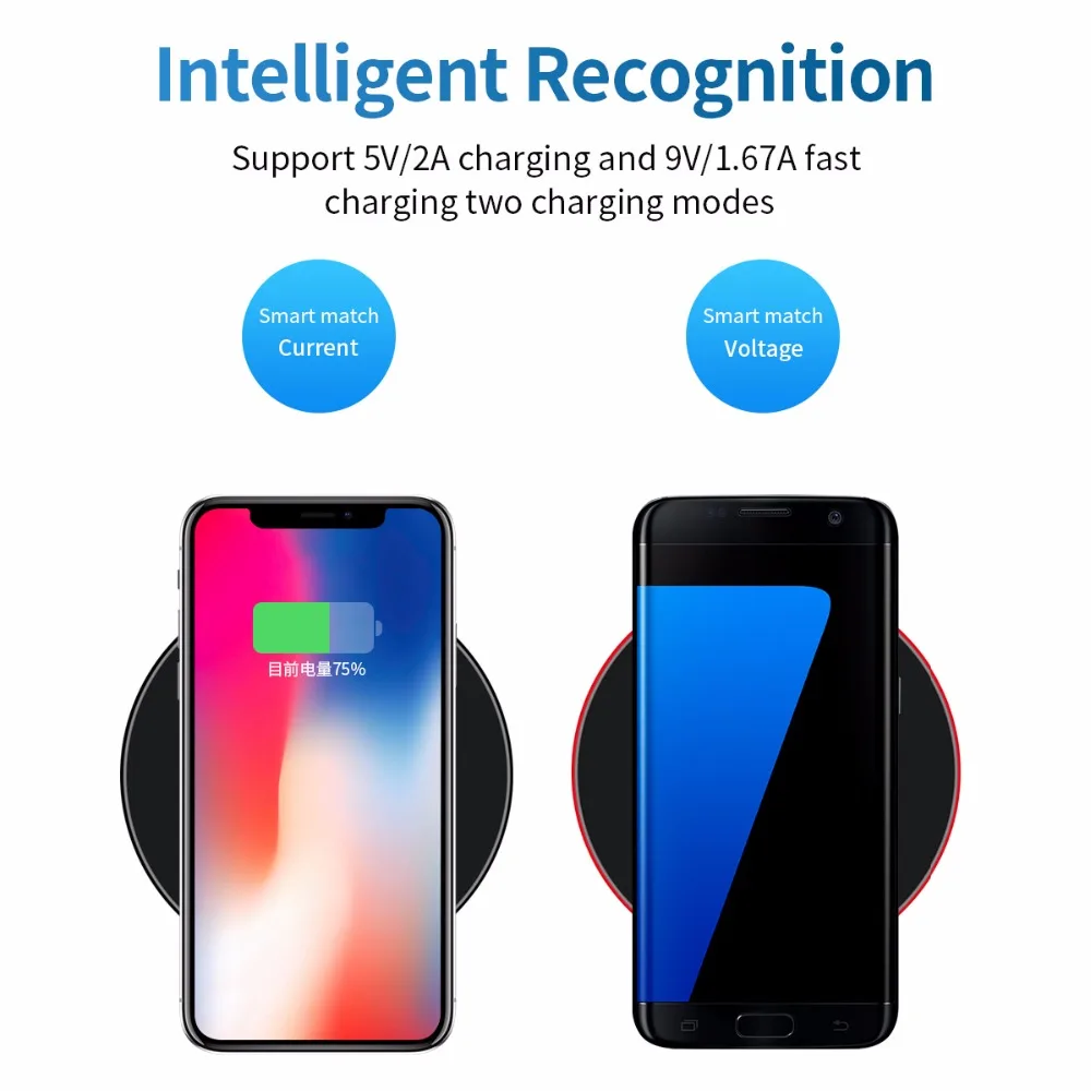 10 Вт Быстрое беспроводное зарядное устройство для samsung Galaxy S9/S9 + S8 S7 Note 9 Edge USB Qi iPhone