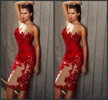 Nueva Moda Straight Satén de Novia Sin Mangas Vestidos de Coctel del Hombro Apliques de Encaje Formal Vestido de Fiesta Vestidos de Bola