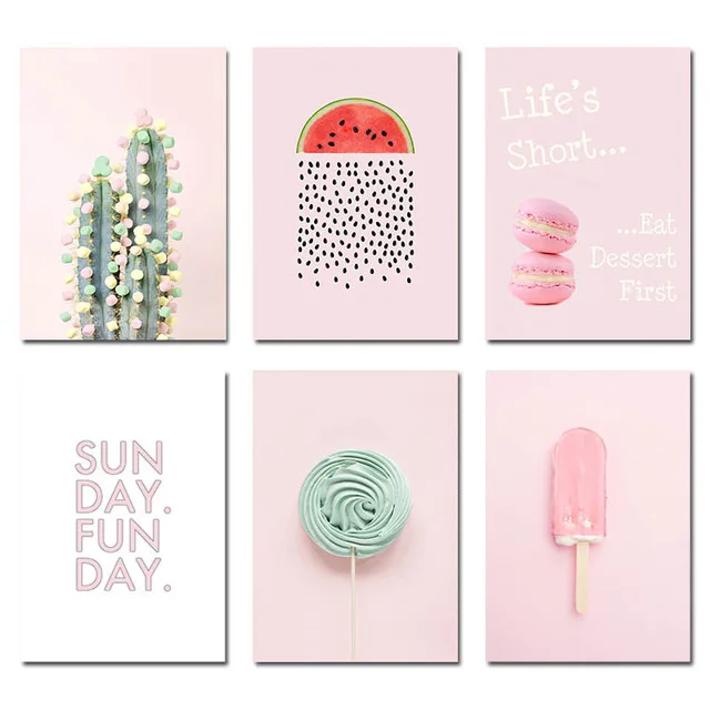 Pink-Candy-Macaron-Lollipop-Food-Picture-Fashion-Nursery-Poster-Indie-Pop-Canvas-Wall-Art-Print-Painting.jpg_640x640 (6)