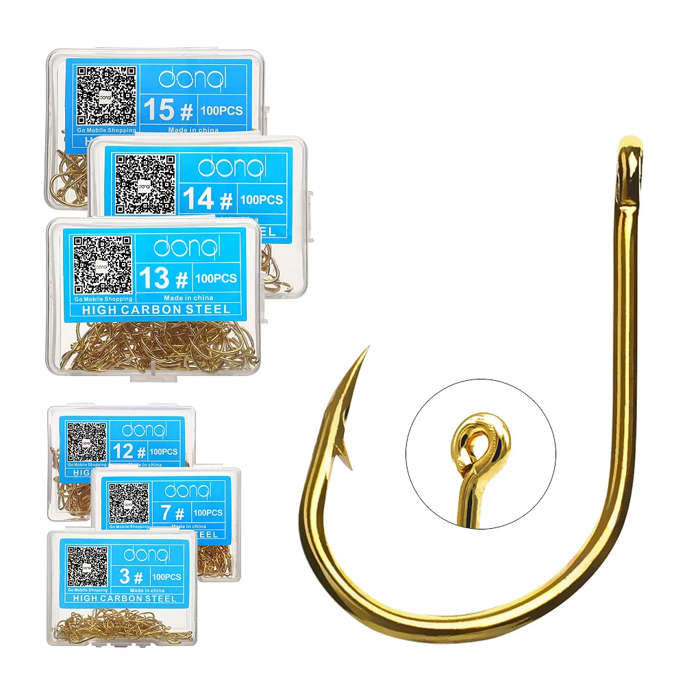 DONQL 50/100pcs Fishing Hooks Set Single Circle Fishhook Fly Fishing Carbon Steel Jig Barbed Carp Hooks Sea Tackle Accessories DONQL 50/100pcs Fishing Hooks Set Single Circle Fishhook Fly Fishing Carbon Steel Jig Barbed Carp Hooks Sea Tackle Accessories