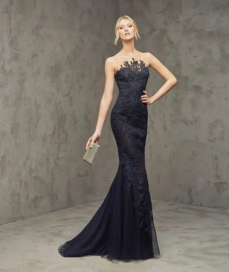 vestido de festa Lace Appliques Long evening dress...