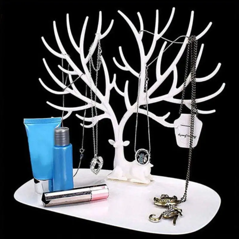 

Jwelry Organizer Necklace Earring Deer Stand Display Holder Show Rack Display Necklace Organizer White jewellery holder