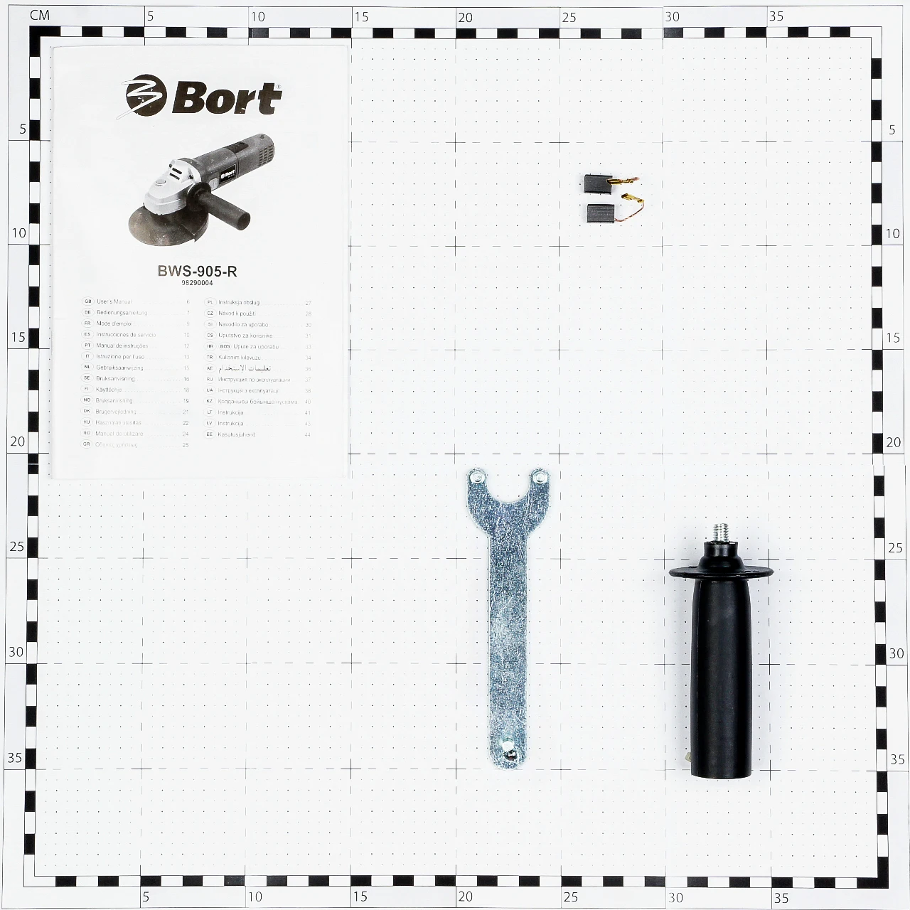 Машина шлифовальная угловая Bort BWS-905-R (Мощность 900 Вт, 11000 об/мин холостого хода, диаметр диска 125 мм, блокировка шпинделя)