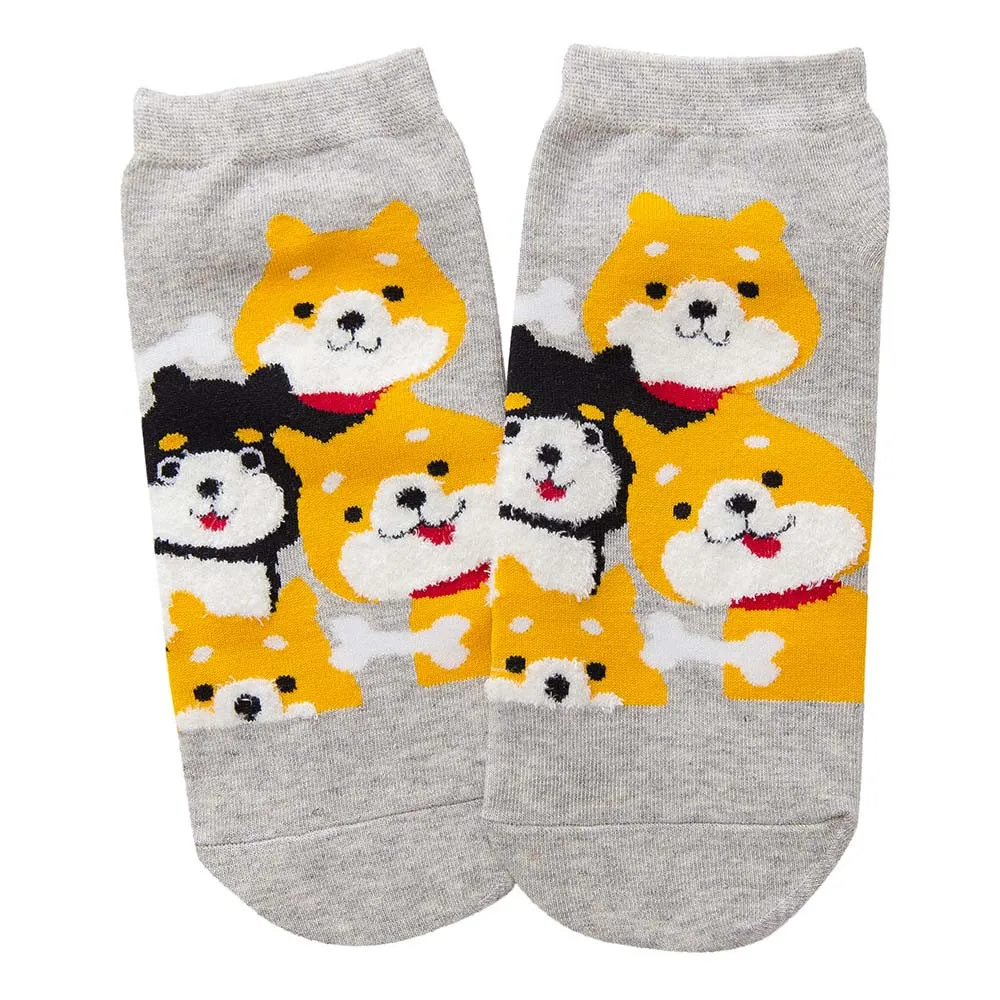 

2019 New Cartoon Socks Cute Kawaii Cartoon Ladies Casual Cotton Sock Cute Shiba Inu Cute Animal Pattern Summer Sock Girl