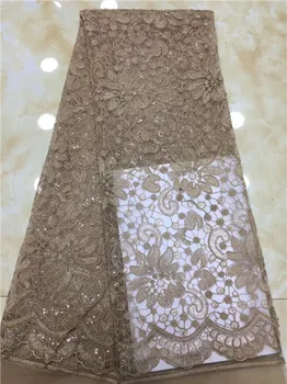 

2019 African high quality sequence French Nigerian sequins net tulle mesh Swiss lace fabric for dress 5yards/lot X3