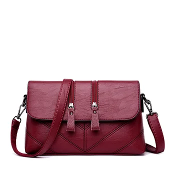 

Chu JJ Patchwork Genuine Leather Women's Handbags Small Shoulder CrossBody Bags Ladies Flap Women Messenger Bags