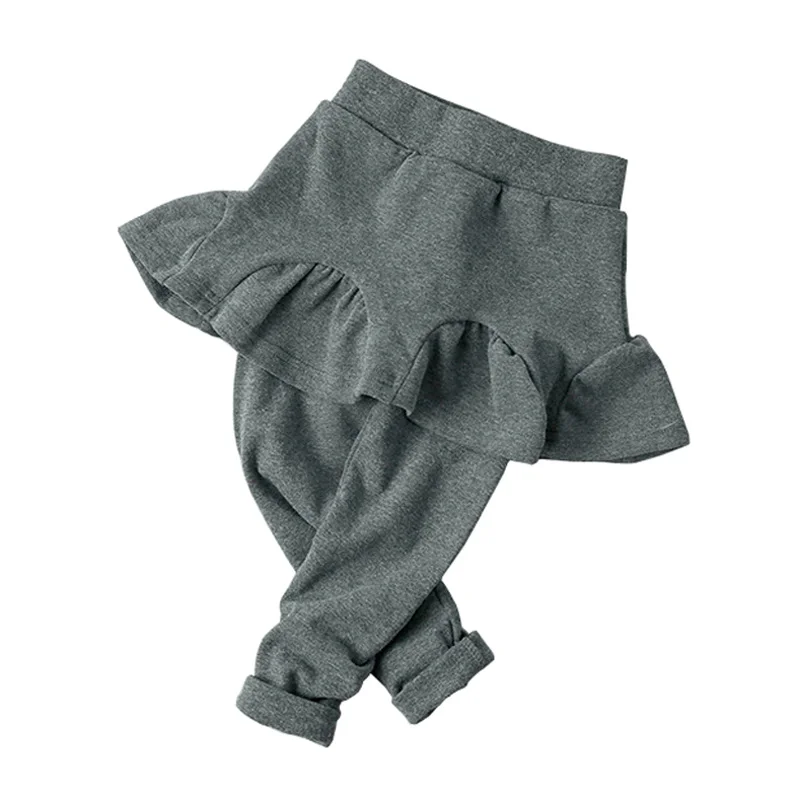 Wiosna Jesień Dzieci Legging dla Dziewczynek Ubrania Dla Dzieci Moda Plisowane Spódnice Legginsy Dziewczęce Spodnie Bawełniane 2017 DQ607