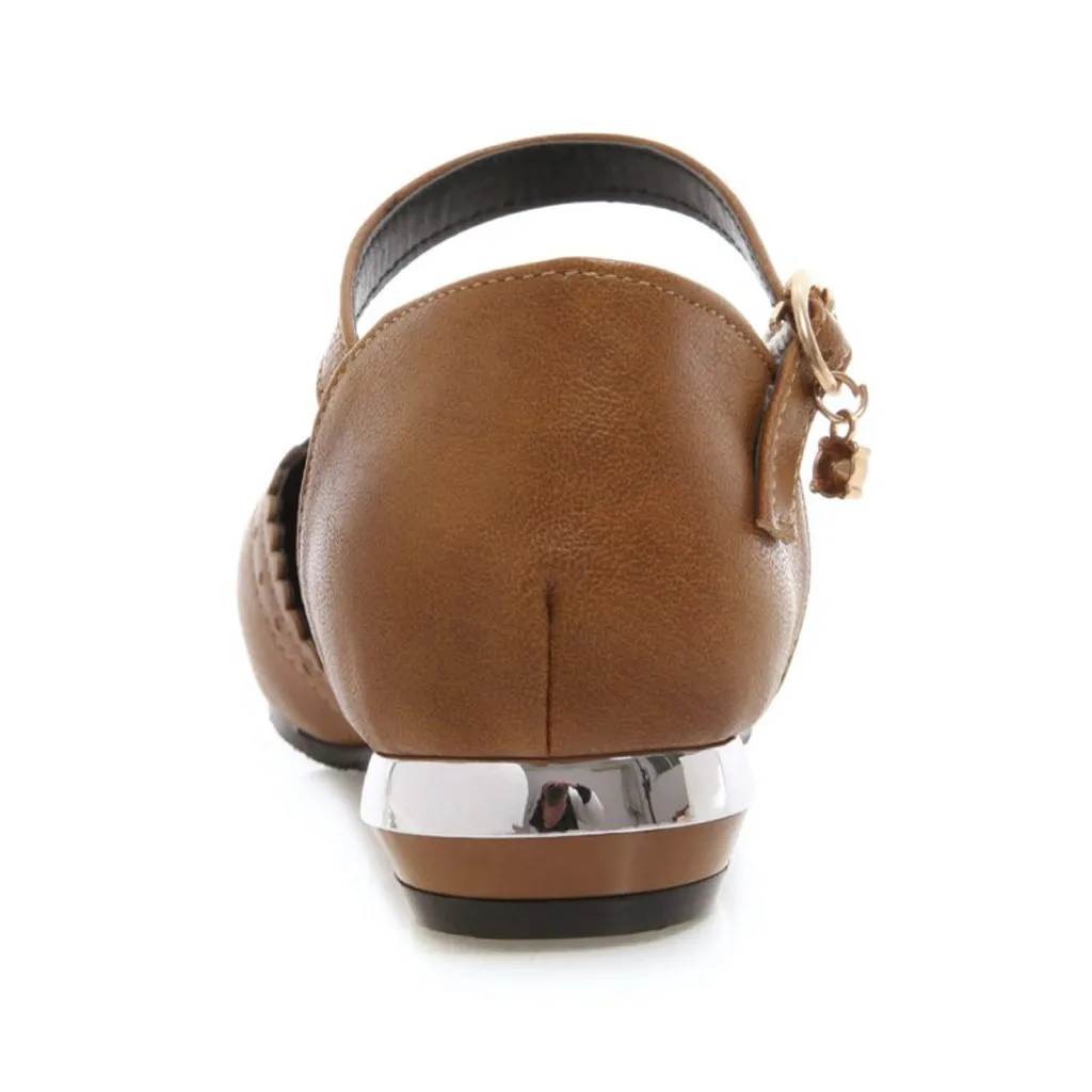 SAGACE Sandals Woman Gradient Color New Foreign Trade Side With Low Heel Shoes Brown Popular Vogue Sandals Women Summer Shoes