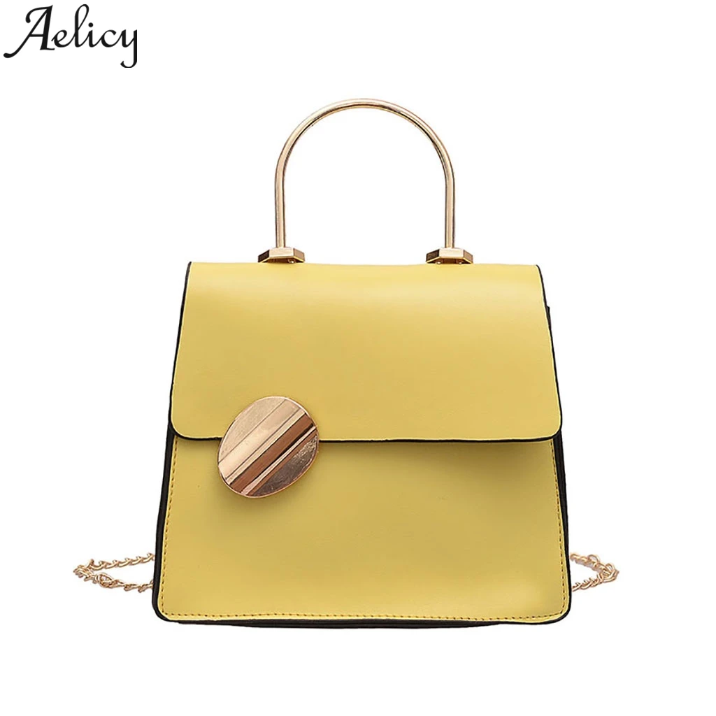 

Aelicy Fashion 2019 Joker Messenger Bag Chain Shoulder Bag Simple Fashion Small Square Bag Luxury Handbags Women Bags Designer