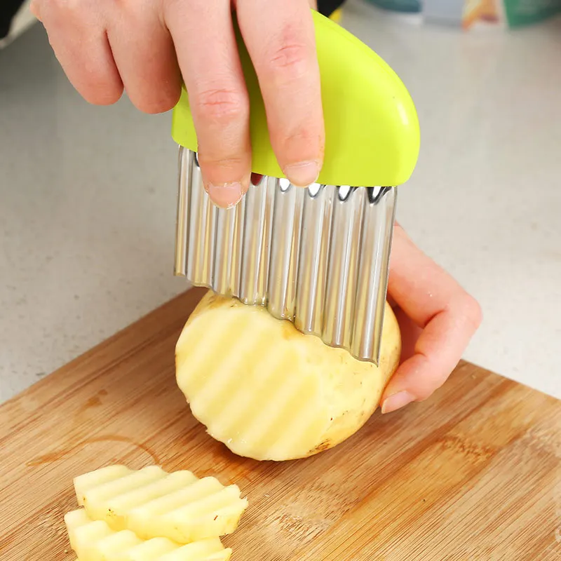Нож для картофеля волнистый измельчитель из нержавеющей стали кухонные аксессуары зубчатое лезвие терка для резки овощей гофрированная фри