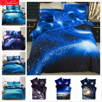 

Galaxy 3D Pattern Creative Kid Student 2/3/4 pcs Bedding Set Cotton Bed Linens High Quality Single Full Queen Size Duvet Cover