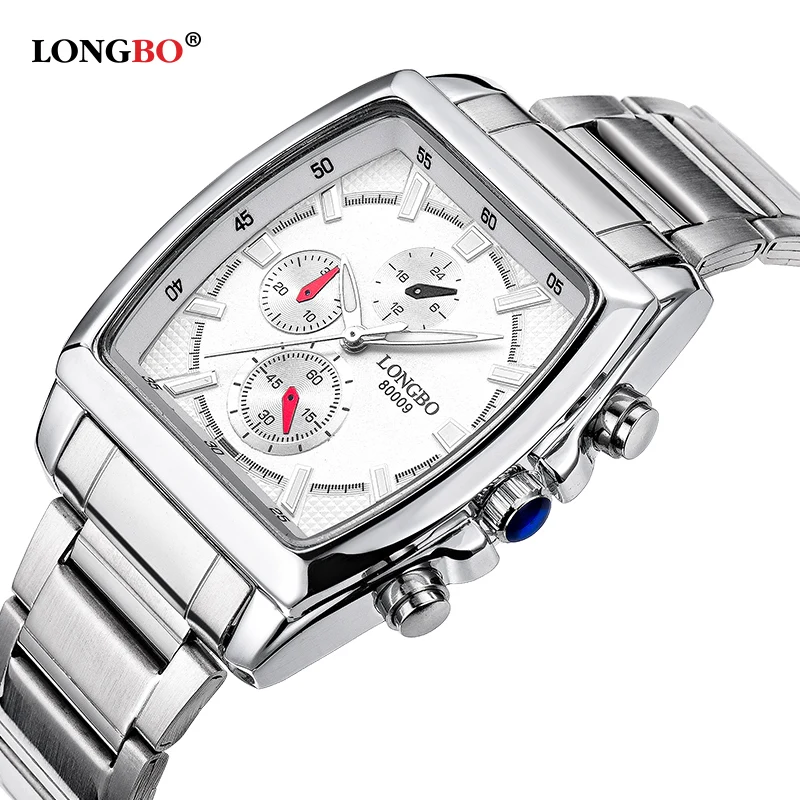 

LONGBO Brand Fashion Mens Watches Top Brand Luxury Square Dial Male Sports Quartz Watch Waterproof Clock Relogio Masculino 80009