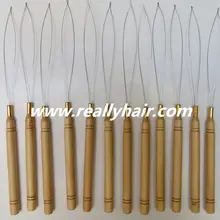 12 шт./партия, деревянная рукоятка для натягивания петли для наращивания волос, инструменты для наращивания волос