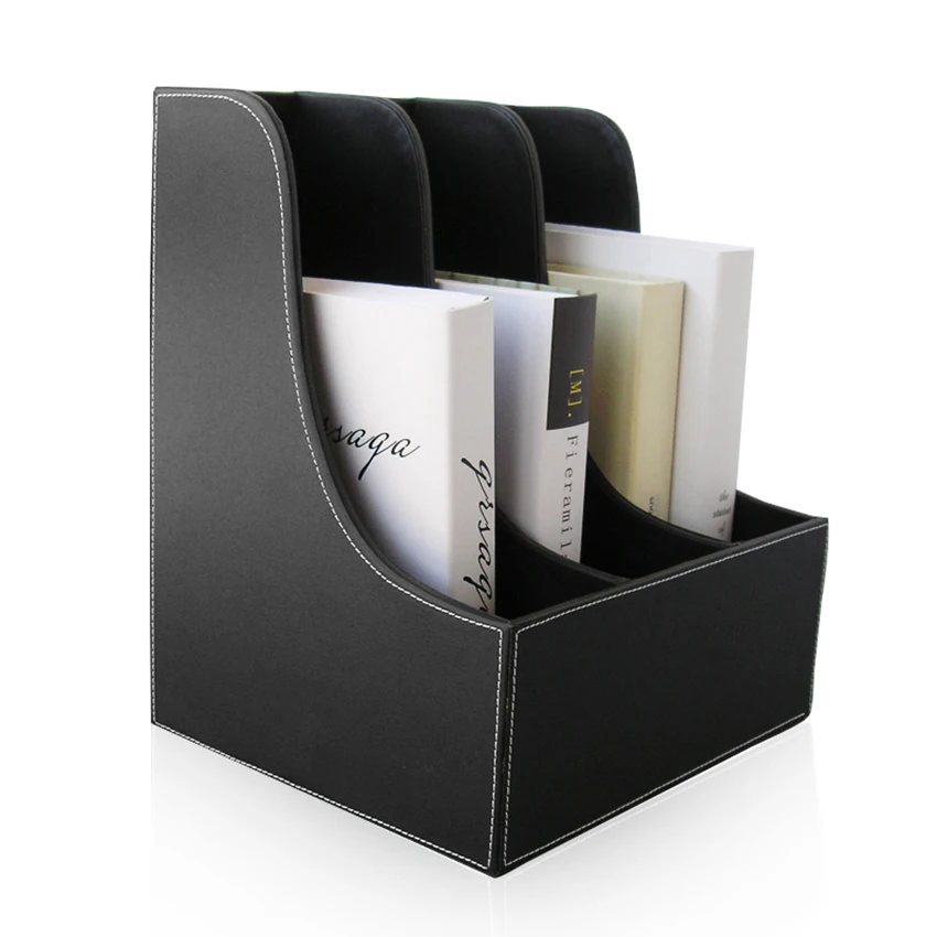 Scroll Edge 3 Slot Office Desktop File Box Organizer Case Filing Stand Wood Structure Pu Leather Black A120 In Storage Bo Bins From Home Garden On Scroll Edge 3 Slot Office Desktop File Box Organizer Case Filing Stand Wood Structure Pu Leather Black A120 In Storage Bo Bins From Home Garden On