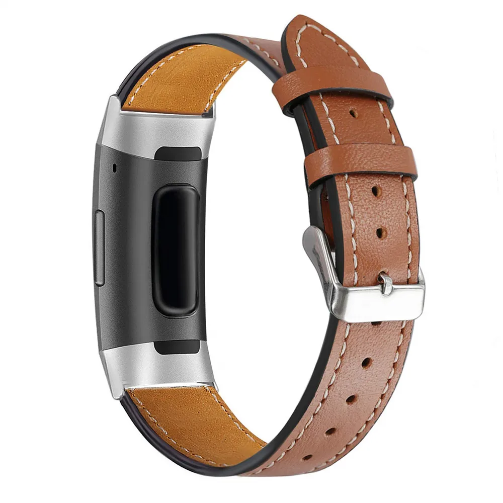 Сменные кожаные ремешки для Fitbit Charge 3 Charge3, сменные Смарт-часы для фитнеса с нержавеющей рамкой - Цвет: Color E