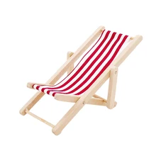 Odoria 1:12 Миниатюрный Складной Пляжный стул красная полоса кукольный домик аксессуары открытый сад