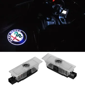 

2X LED Car Door Courtesy Ghost Shadow Light Lamp Laser Projector Logo light For Alfa Romeo Giulietta Mito Stelvio Giulia 159 147