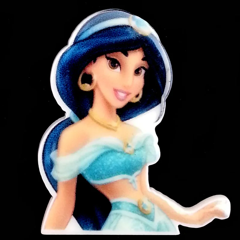 

40pcs/Lot 38x32mm Princess Jasmine Planar Resin Cabochons Flatback Flat Back Hair Bow Center Frame Card Making Embellishments
