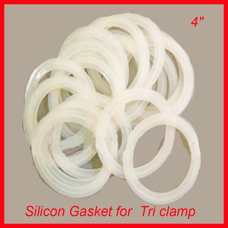

New 4" Silicon Gasket sealing for Tri Clover Tri clamp Ferrule 10pcs/lot Food Grade High Temperature Brewer Hardware