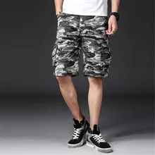 Men Short Summer Multi-pocket Overalls Men Short Simple Camouflage Pants Straight Pants Shorts Men pantalones cortos hombre